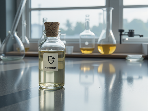 生化酶制剂包装，棕色玻璃瓶，标签显示酶活性，实验室台面